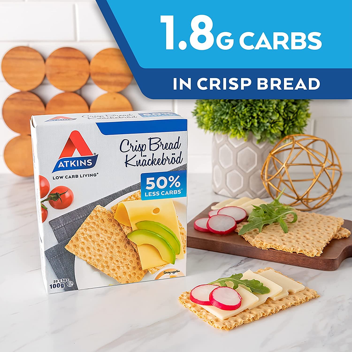 Atkins Low Carb Crispbread 100G image number 5
