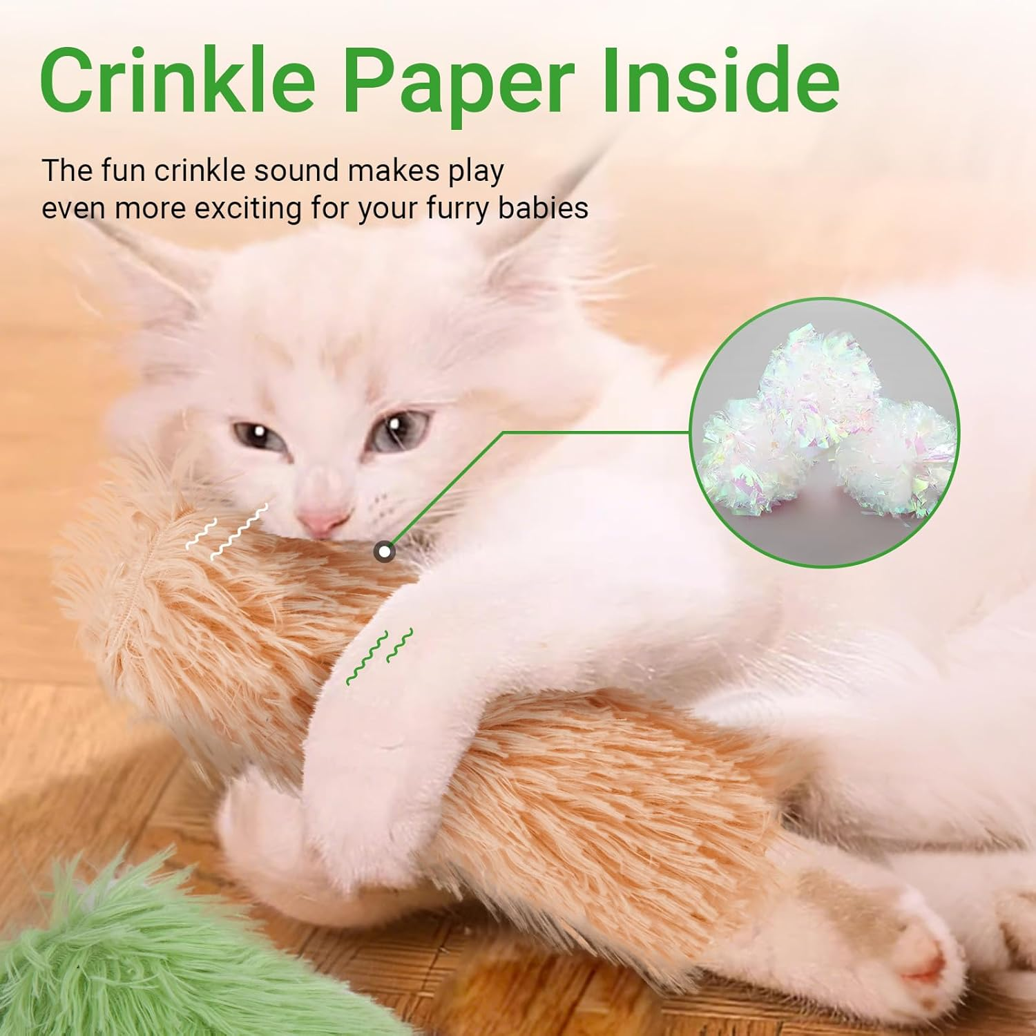 Cat Kicker Pillow Toys 3 Pack - Soft Chew Toys with Catnip, Interactive Indoor Exercise for Kittens & Adult Cats, Durable Dental Kitty Play image number 4