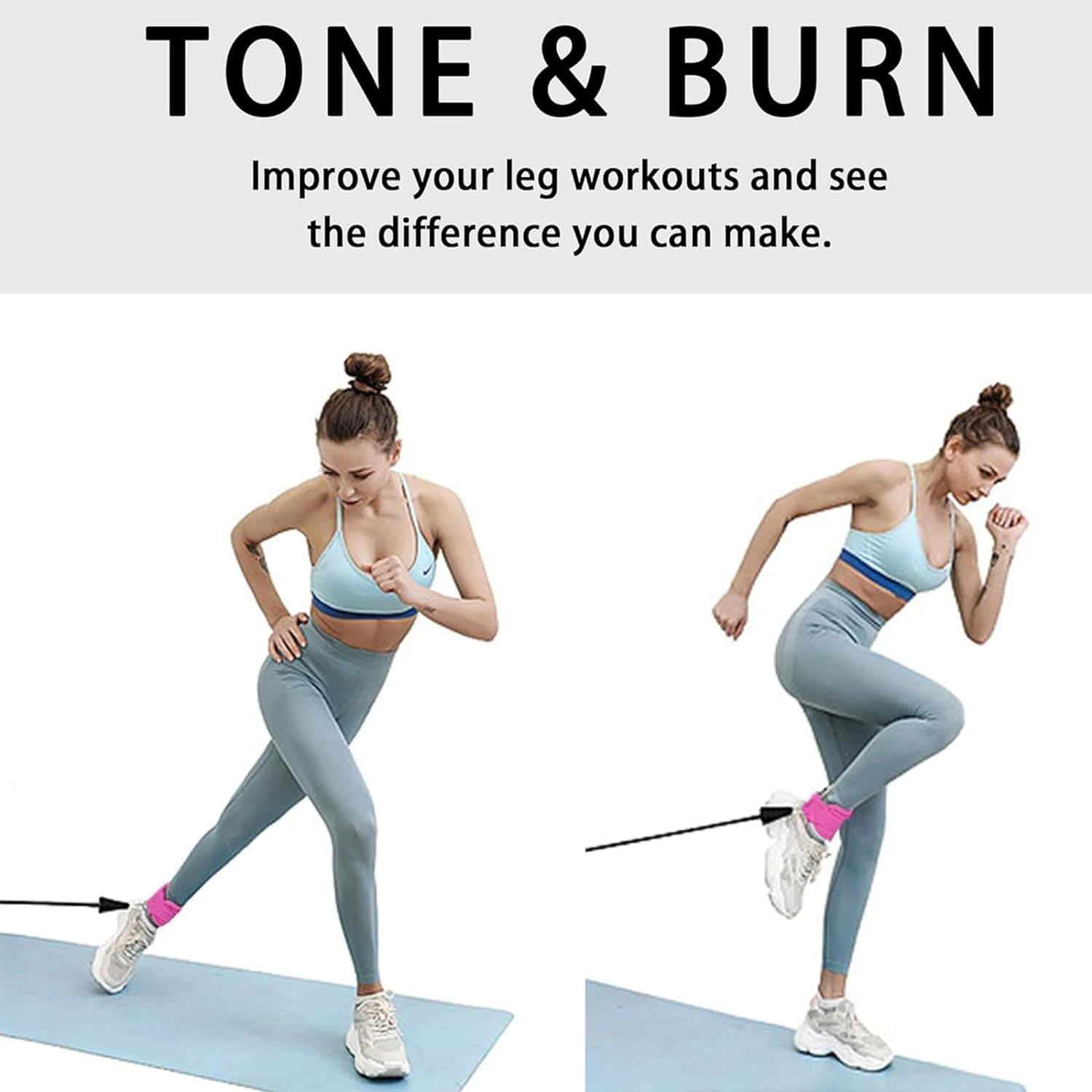 Ankle Straps for Cable Machines Gym Straps Resistance Bands with Double D-Rings and Neoprene Support for Kickbacks, Glute Workouts, Leg Extensions, Curls, and Hip Abductors for Men and Women image number 5