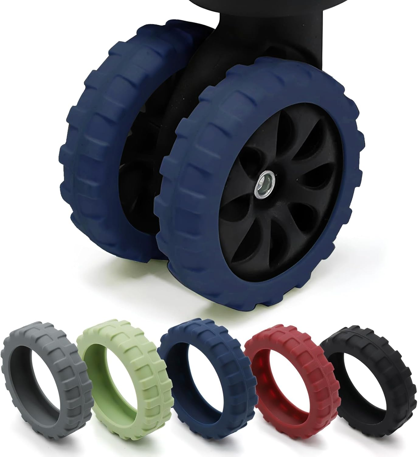 8Pcs Luggage Wheels Cover Protectors - Trolley Case Silicone Caster Sleeve Suitcases Wheel Protectors Luggage Compartment Wheel Protection Cover for Wear-Resistant, Anti-Noise (Red)