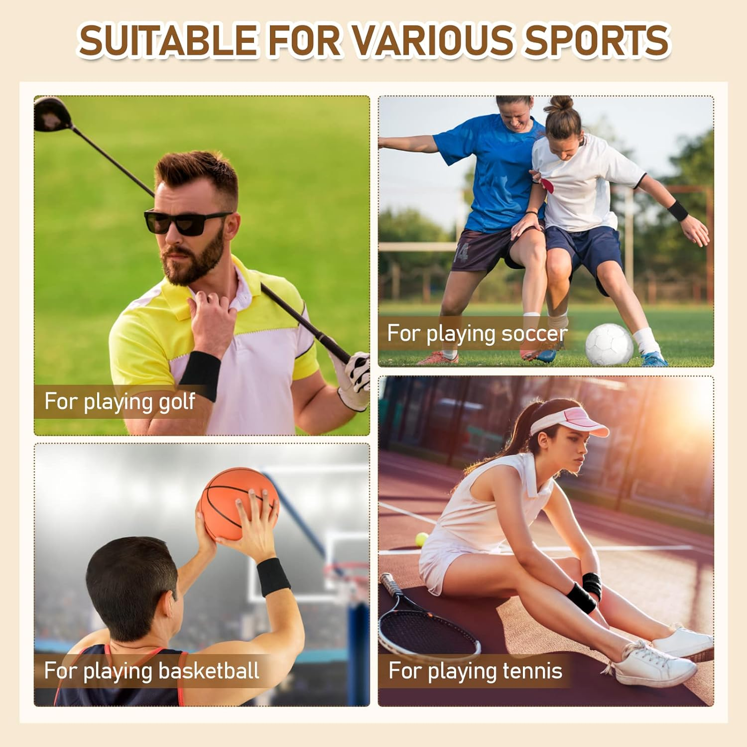 PAFUWEI Sports Wristbands, 2 Pieces Elastic Cotton Sweat Bands Wristbands for Men&Women,Absorbent Pink Sports Wristbands for Basketball, Baseball,Football,Tennis,Running Sport(8X10Cm) image number 3