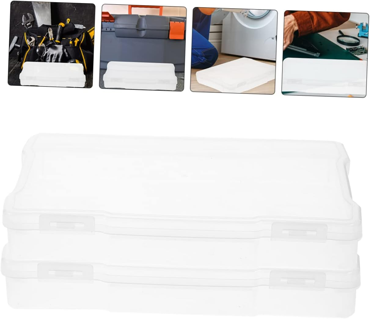 Homoyoyo 5Pcs Photo Storage Boxes Sealing Trading Card Cases Multi-Functional Craft Organizer Container Desktop Finishing Box image number 3