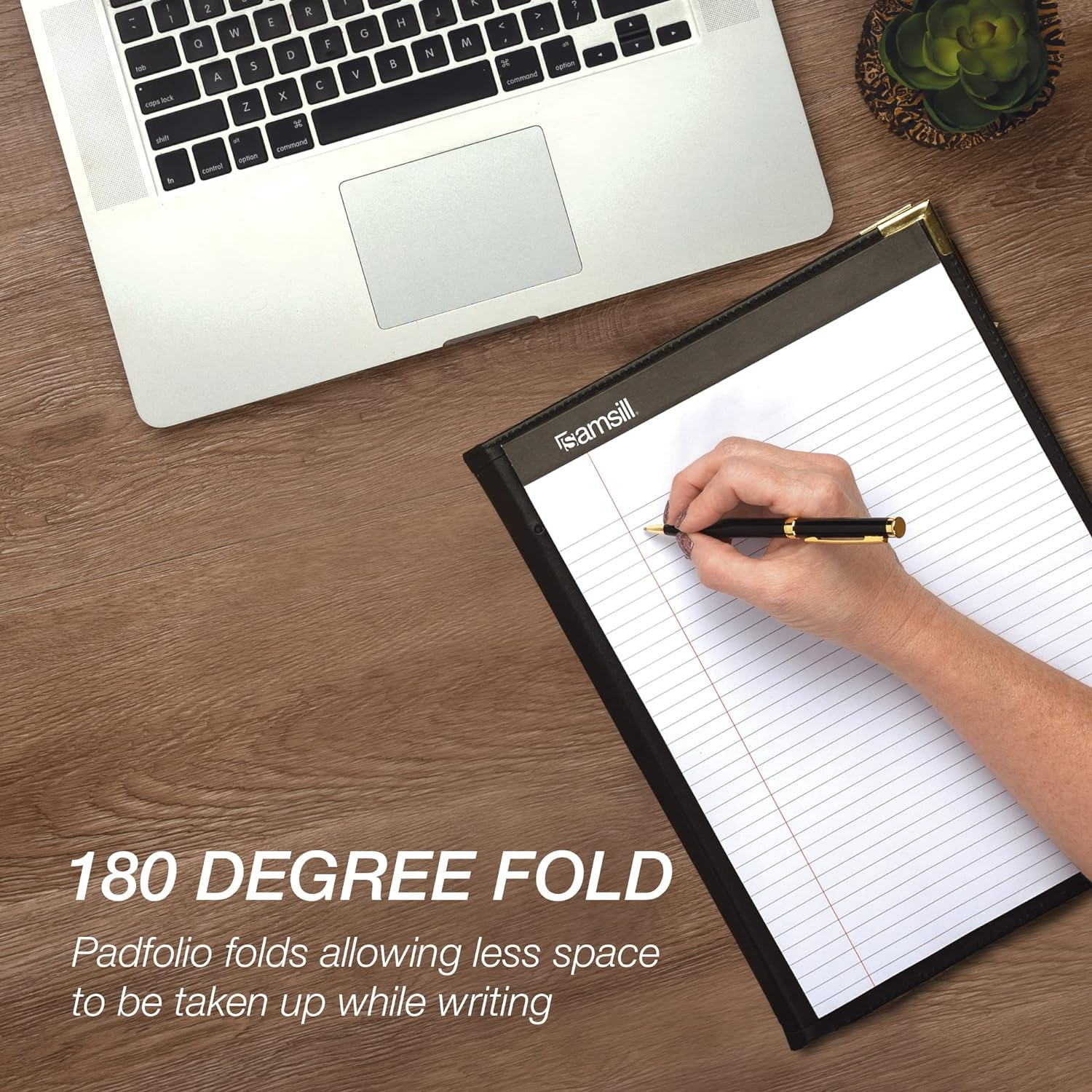 Samsill Classic Collection Business Portfolio/Resume Portfolio with Brass Corners, Letter Size Lined Writing Pad, Black - Burgundy image number 3