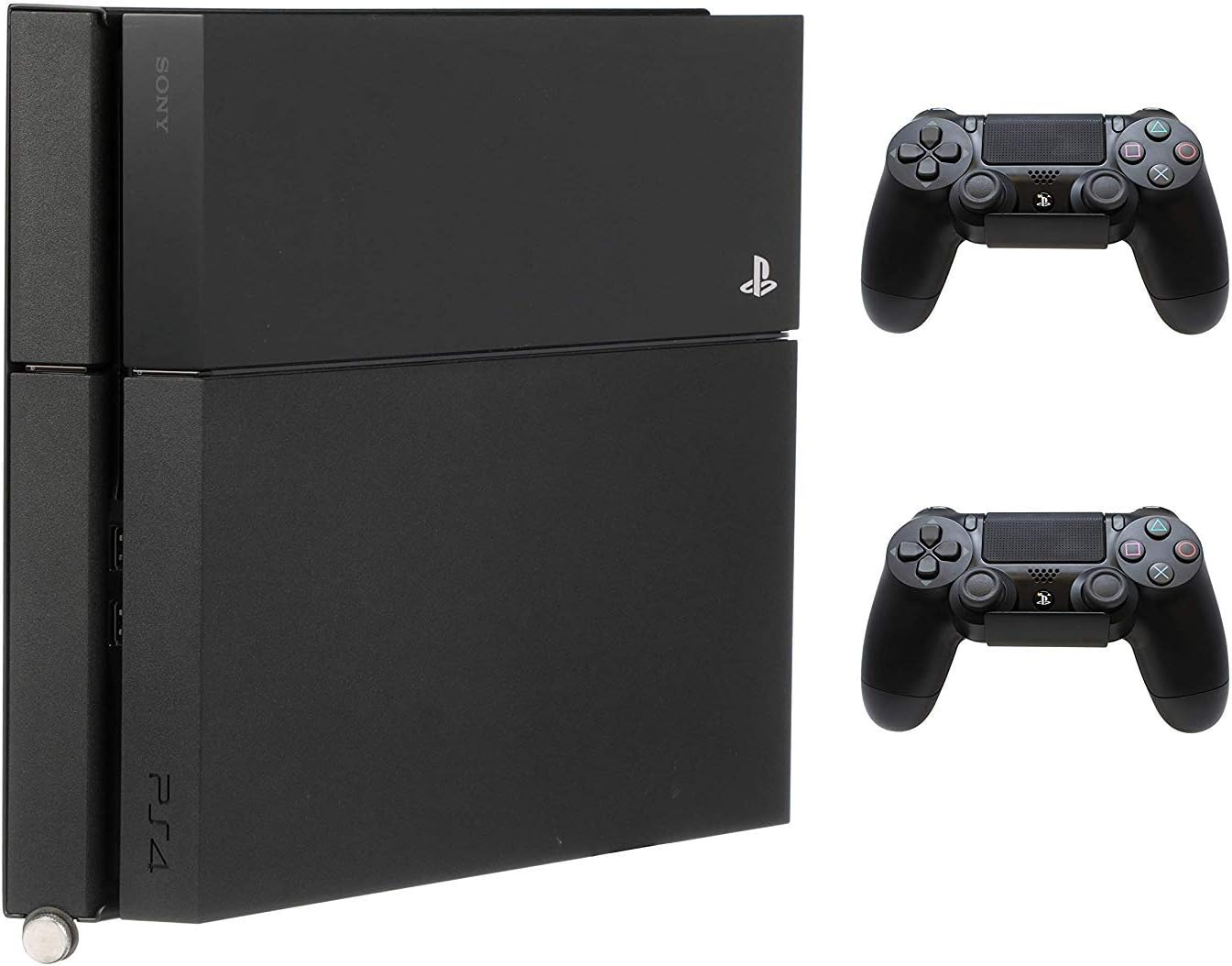 Humancentric PS4 Mount for PS4 Original (2013 - Mid 2016 Model) + 2 Controller Mounts Bundle (Black) | Mount on the Wall or on the Back of the TV | Patent Pending image number 3