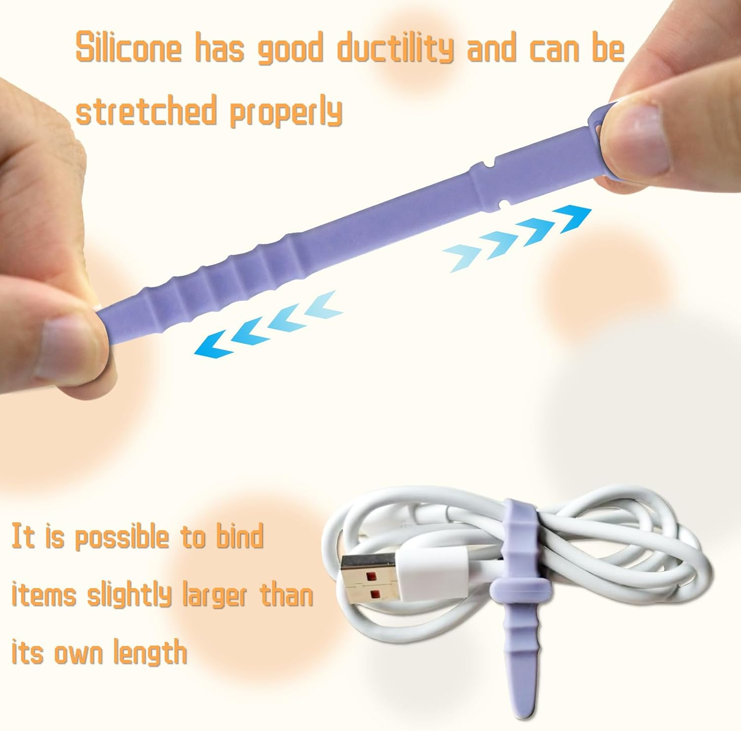 80 Pcs Silicone Zip Ties Colorful Cable Ties Reusable, Cable Organizer, Desk Organizers and Accessories for Bathroom Home Office Desk Area (Silicone) image number 2