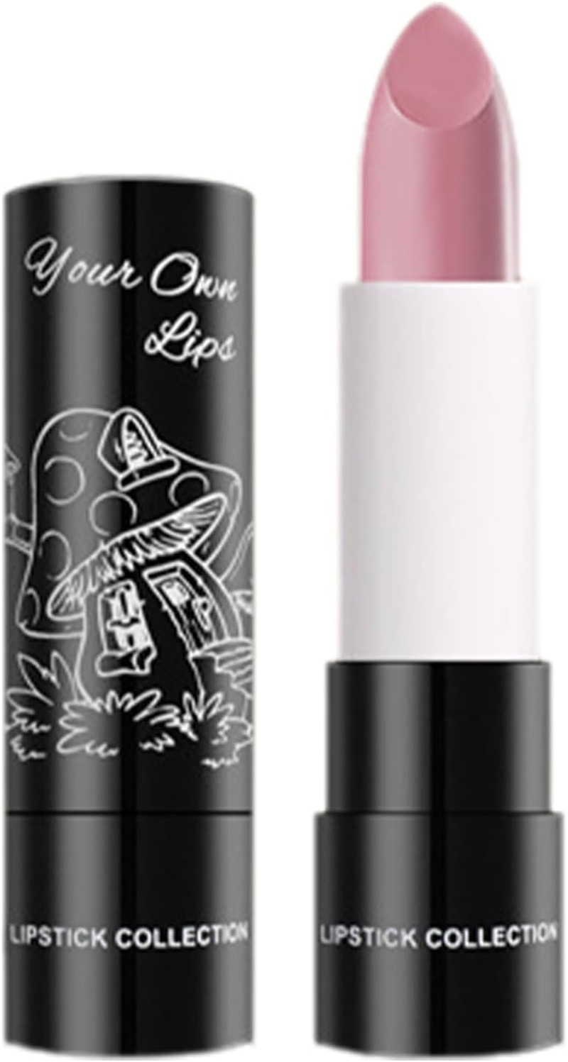 FEESHOW 1PC Velvet Matte Lipstick Highly Pigmented Color Rich Long Lasting Waterproof Non Transfer Lip Makeup Stick for Women Girls Nude Pink One Size