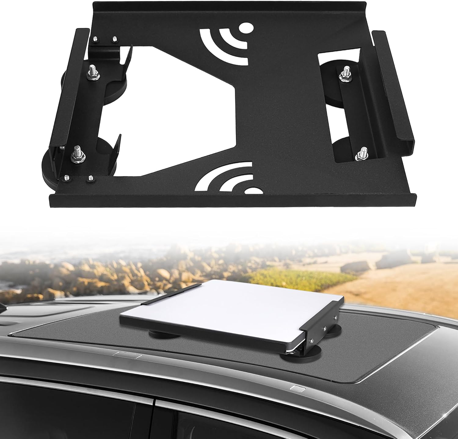 Starlink Mini Flat Mount Kit, Starlink Mini Car Roof Mount, Magnetic Mount for Rvs, Vans, Boat, Yachts, Trucks - Black