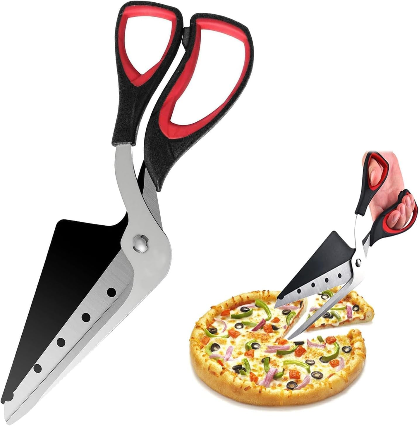 Pizza Cutter Rocker with Wooden Handles & Protective Cover by LEIAOLY, 14" Sharp Stainless Steel Pizza Slicer Wheel, Big Pizza Knife Cutters for Kitchen Tool (14Inch) image number 4