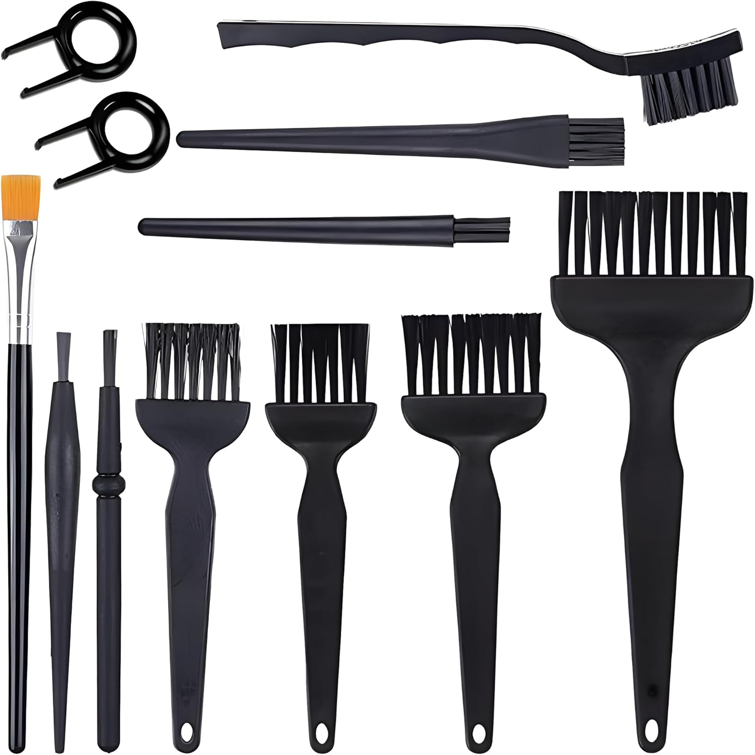 12-Piece Multi-Purpose Cleaning Brush Kit - anti Static Computer Brushes for Keyboards, Electronics & Car Detailing | Precision Nylon Bristles for Pc/Laptop/Tech Enthusiasts