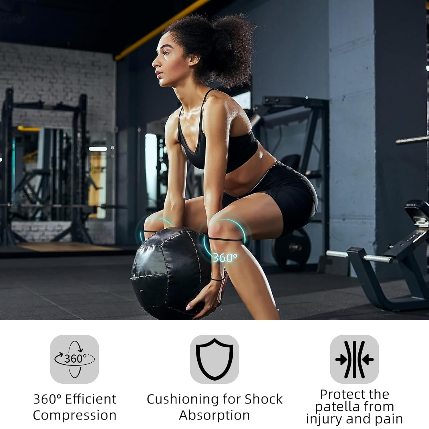 Hzqzaoan 6 Pack Patella Knee Straps - Include 2 Pack Pressurized Version Elastic Patellar Knee Brace & Stabilizer Bands for Pain Relief during Basketball, Running, Soccer (Secure Fit & Support) image number 2