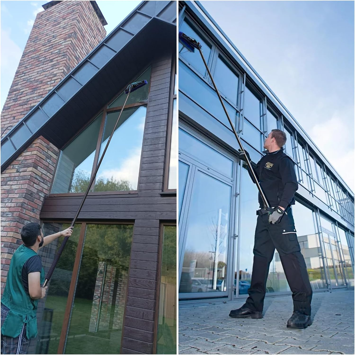 Window Solar Panel Cleaning Kit, 12M Length Window Washing Cleaner Equipment, Water Fed Pole Kit, Solar Panel Roof Glass Cleaner Tool