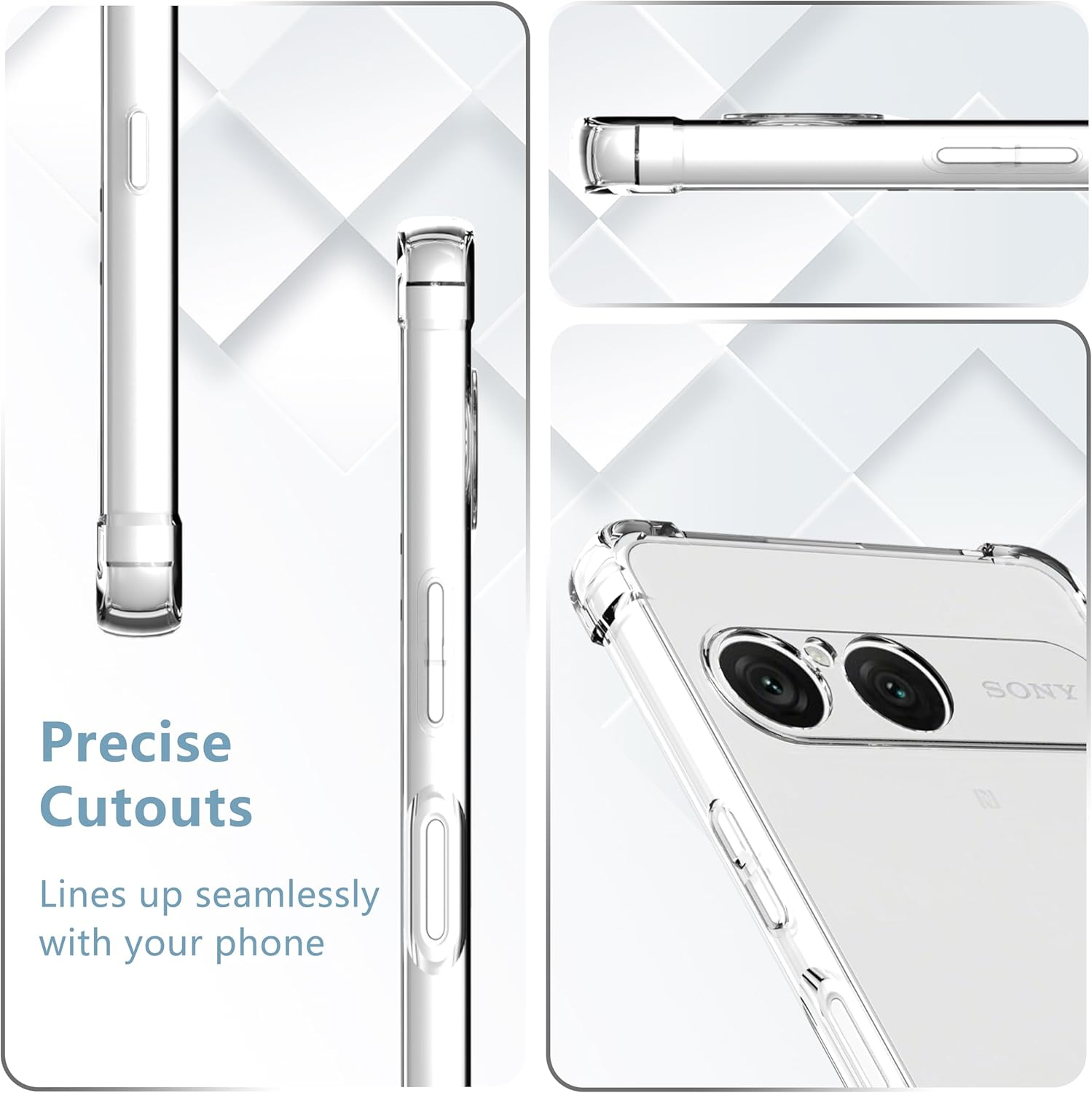 Anoowkoa Case for Sony Xperia 10 VII with 2 Pack Screen Protectors, TPU and PC Hybrid Acrylic Slim Phone Case,Never Yellow Ultra Clear Crystal Protective Hard Back Cover,Shockproof Case image number 1