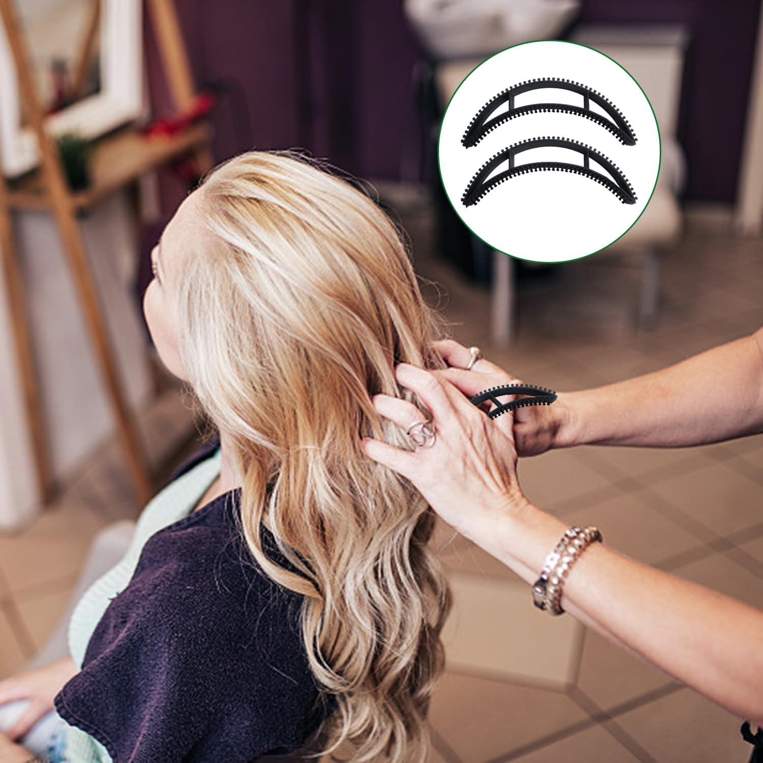 2 Sets Fluffy Hair Clips, Hair Styling Accessories, Hair Salon Tools, Creative Hair Accessories, Hairstyle Inserts image number 4