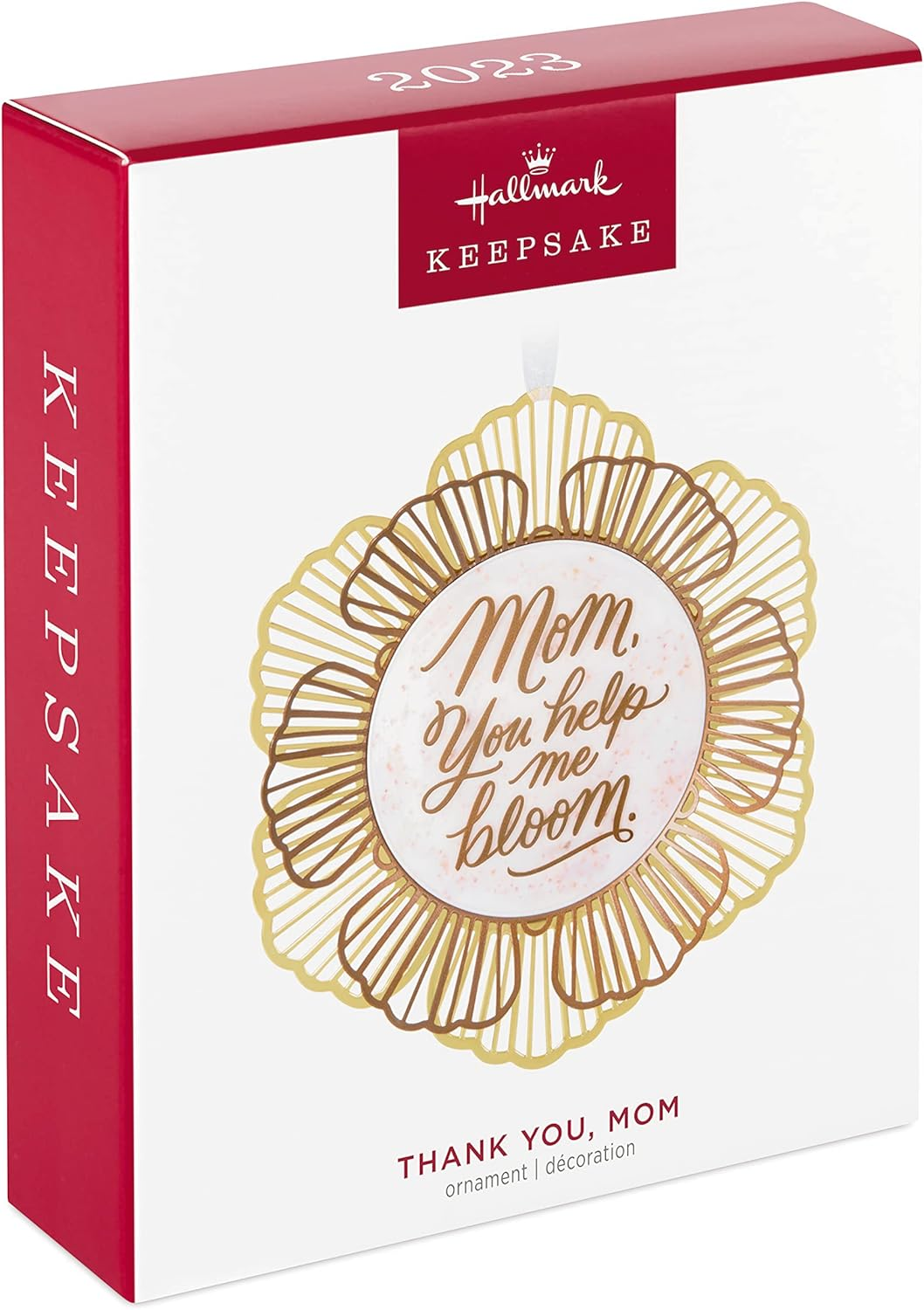 Hallmark Keepsake Christmas Ornament 2023, Thank You Mom, Metal Flower image number 1