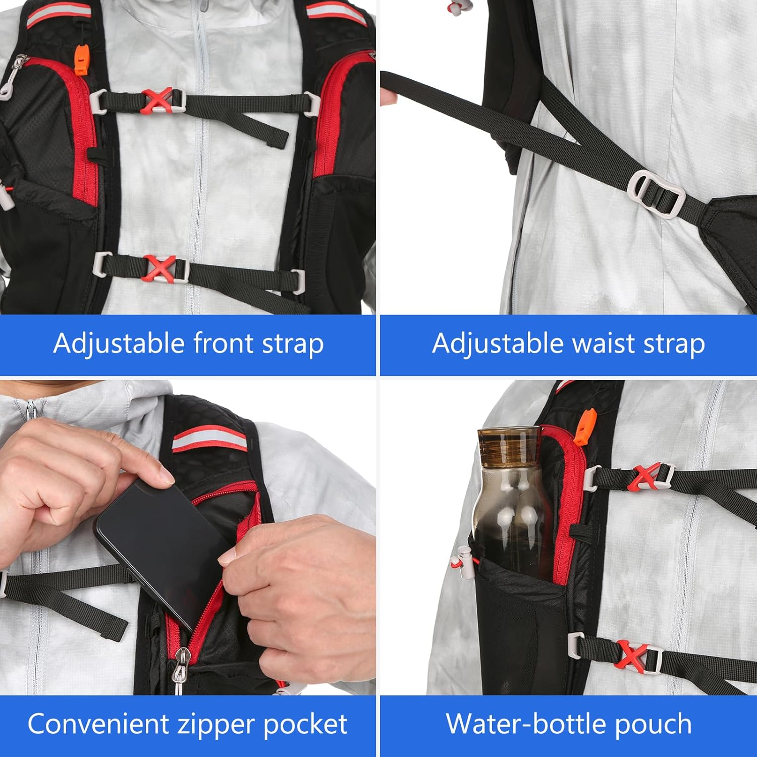 Aomiun Hydration Pack Backpack with 2L Water Bladder Super Lightweight Breathable Hydration Vest for Outdoors Marathoner Running Cycle Climbing image number 2