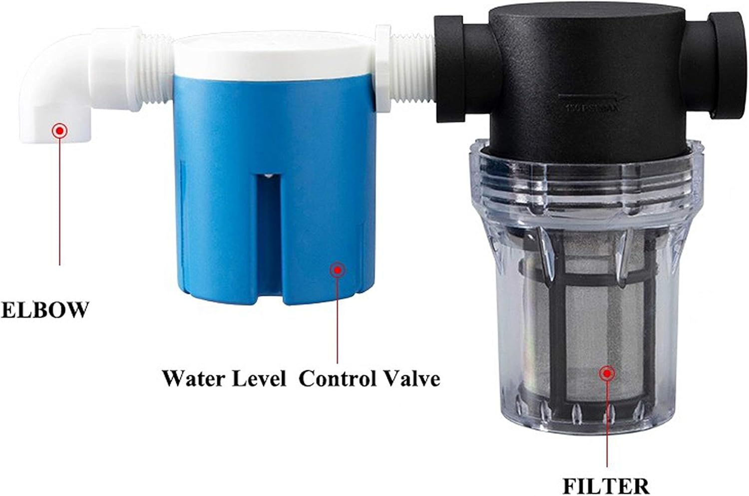 Water Filter, 1/2''Twist-On Pipe Strainer, Nylon PA66 Cover, PC Bowl, 304 Stainless Screen(1/2''80 Mesh Female Water Filter) image number 5