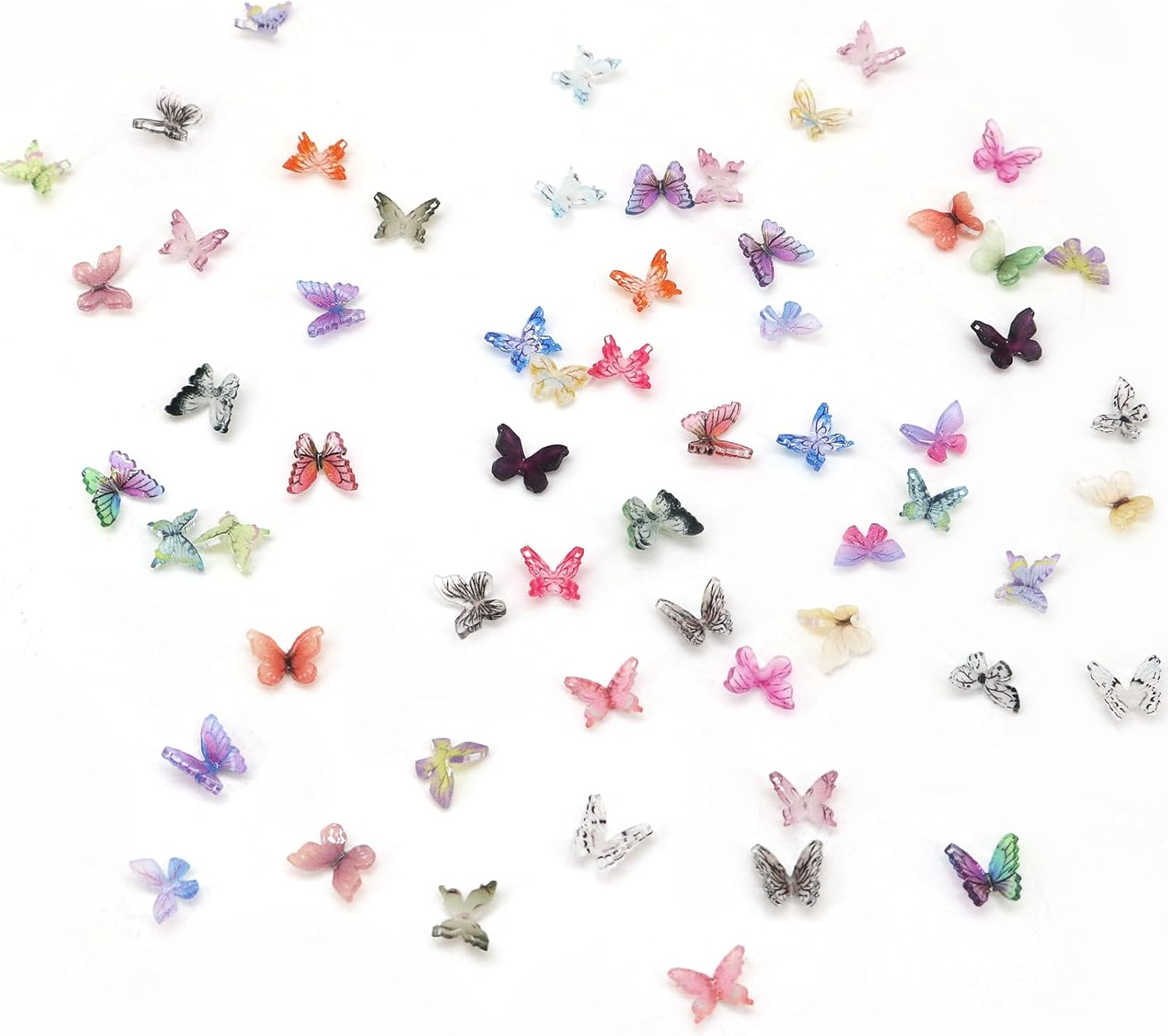 60Pcs Mini Resin Butterflies, Miniature Dollhouse Accessories Tiny Butterflies for Crafts, Mini Resin Animals Figurines for DIY Fairy Garden Dollhouse Micro Landscaping Decoration - 90Pcs Mini Butterflies image number 3