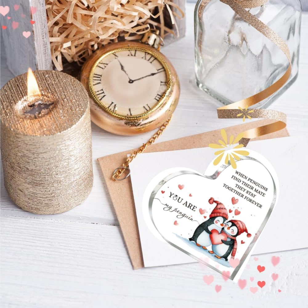 Valentines Day Gifts for Him Her, Anniversary Acrylic Keepsake 5.1 * 5.1 in Boyfriends Girlfriends Gifts Husband Wife Valentines Anniversary Wedding (Heart) image number 5