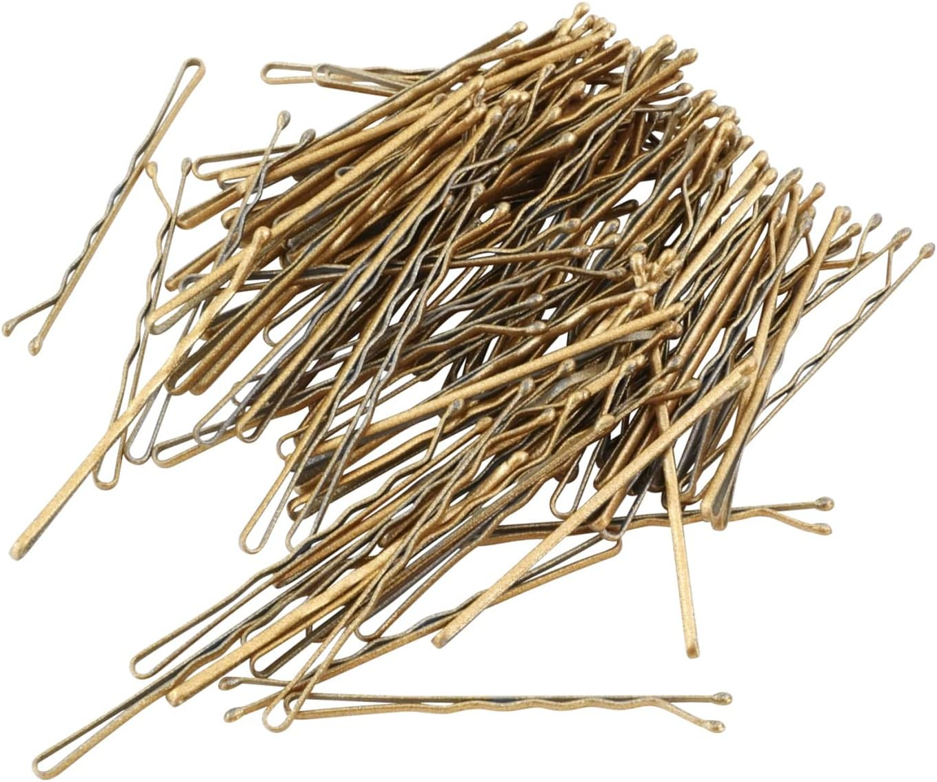 Haarallerliebst Hair Clips (100 Pieces | Gold Glittering | 5 Cm) with Box for Storage (Box Colour: White) - Box Colour: Pink image number 2