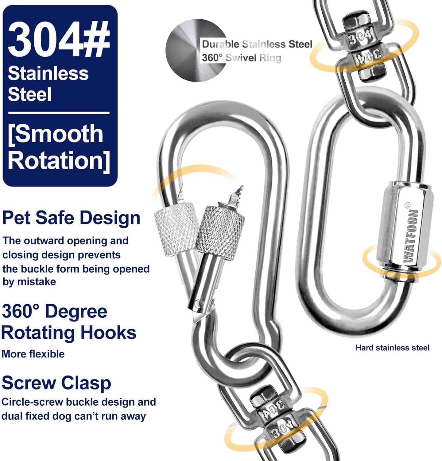 Dog Leads for Yard, 100Ft Tie Out Runner Steel Wire Cable, Heavy Duty Pet Tether Chains for Dogs up to 130 Lbs, Outside, Camping, Park (100Ft-Blue)