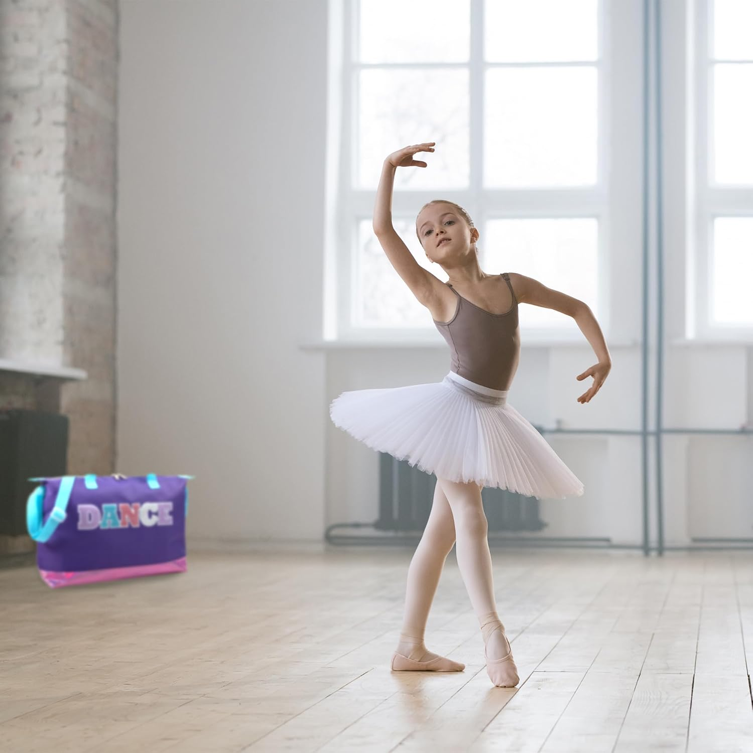 MADISON & DAKOTA Garment Dance Shoulder Bags for Girls, Teen Dancers, Costumes, Boys | Holographic Glitter Dance Bag for Kids, Dance Purple & Pink, Every Day - Blue image number 3