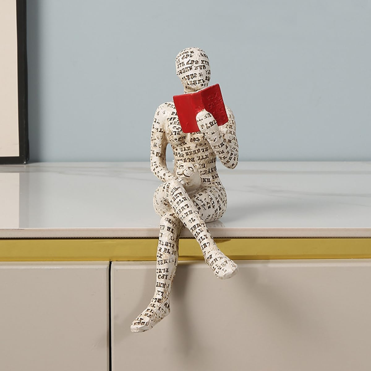 NUZAMAS Modern Reading Woman Statue Pulp Books Figurine Thinker Statue Home Decor Abstract Characters Decoration for Living Room Office Bedroom Table Desk (Sitting) image number 6