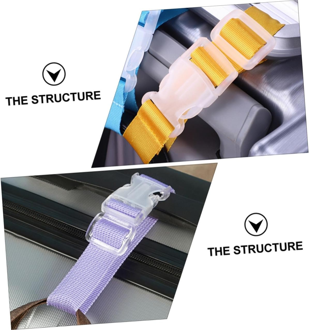 OKUMEYR 5Pcs Luggage Hanging Buckles Baggage Straps Quick-Fastening Suitcase Straps Travel Accessories for Secure Carrying image number 5