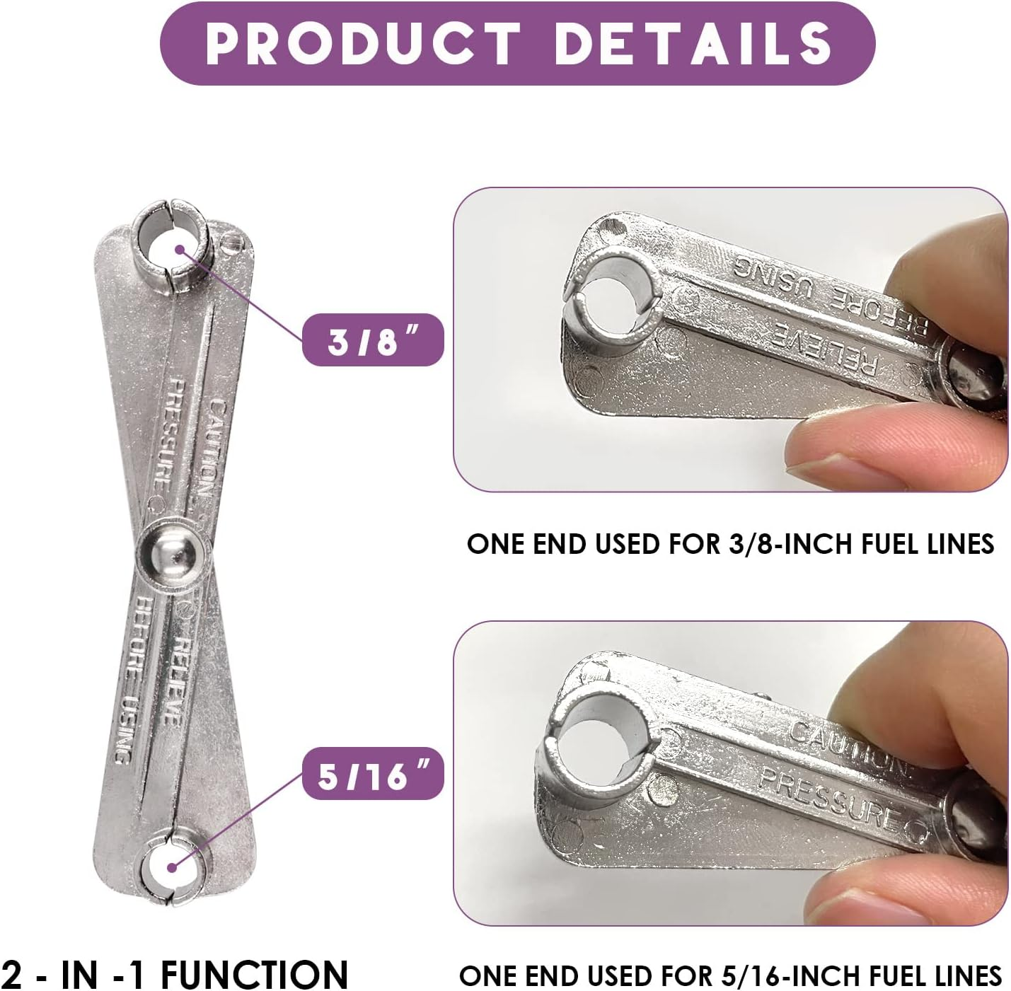 Swpeet 1Pcs 3/8 Inch and 5/16Inch Scissor Fuel Line Disconnect Tool, Easy Separation of Quick Disconnect Style Fittings Use on Fuel, Heater, and A/C Line Service Compatible with GM, Ford, Mazda