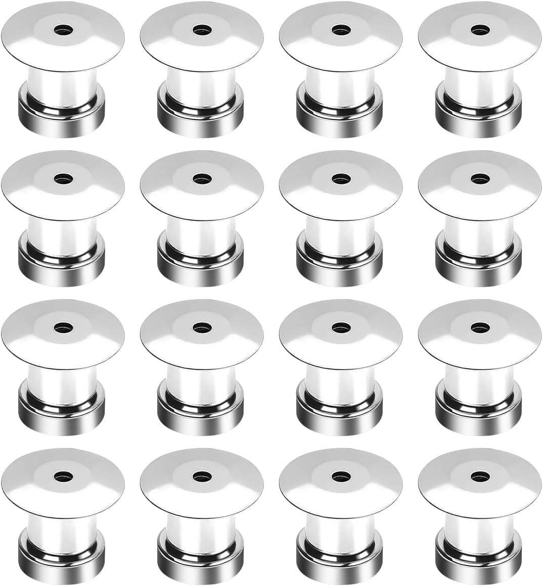 HAIKING Refrigerator Magnetic Pin Backs,12 PCS Silver round Metal Magnet Backs Locking Pin for Brooches, Jewelry Buckle Accessories (10 * 8 * 7Mm/0.39 * 0.31 * 0.27In) image number 4