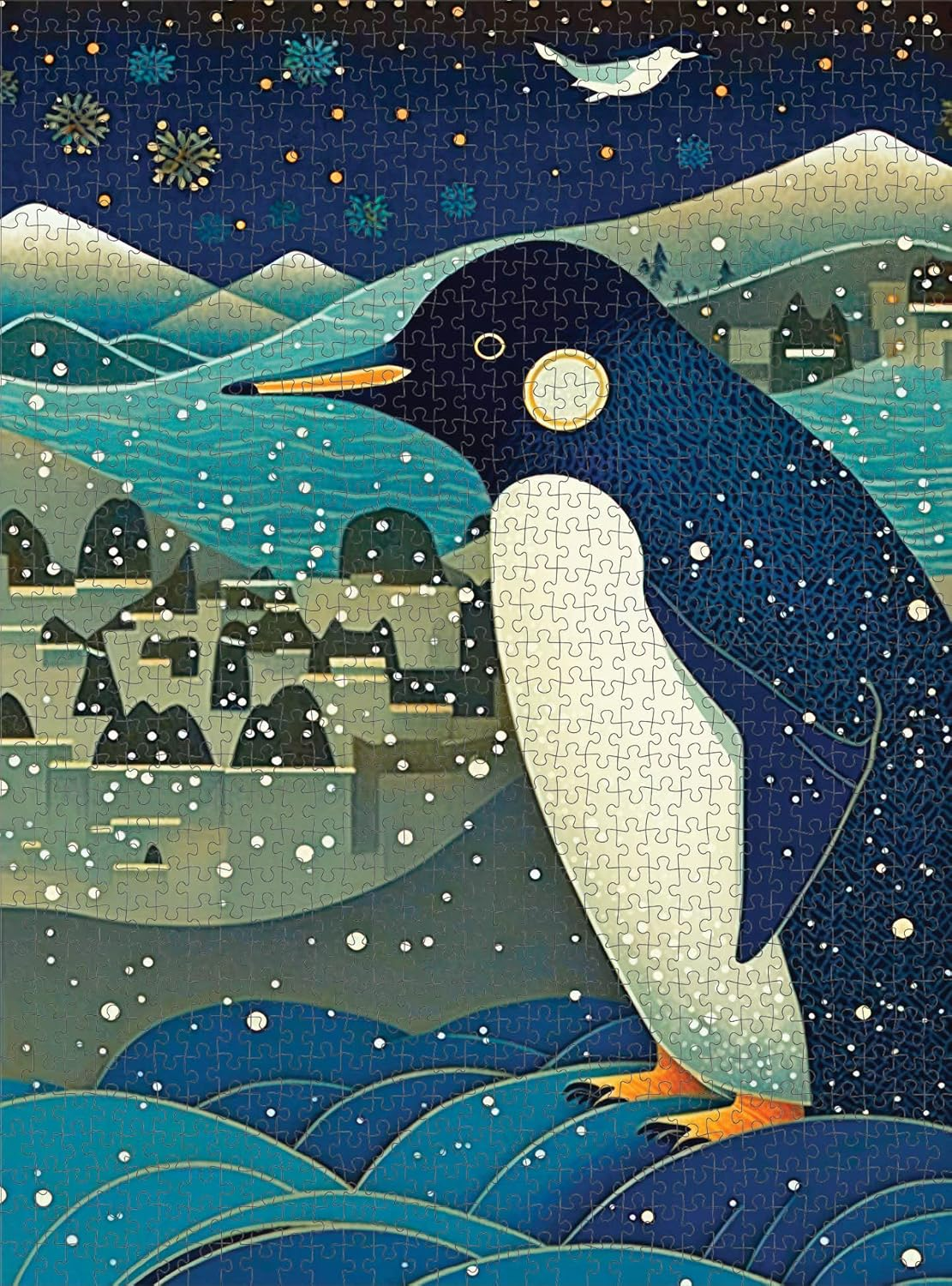 Mystical Penguin 1000 Piece Jigsaw Puzzle for Adults by Cross & Glory - Colourful Artwork of a Penguin World - Fun and Challenging Brain Exercise - Puzzle Enthusiasts - 50 Cm X 70 Cm image number 6