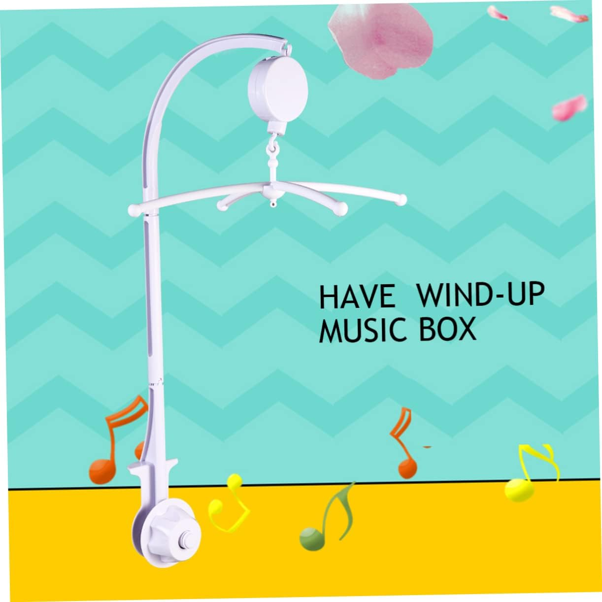 Yardwe Baby Crib Bell Holder Arm Bracket for Infants with Wind-Up Music Box Adjustable Mobile Bed Bell Hanger Plastic for Nursery Decoration