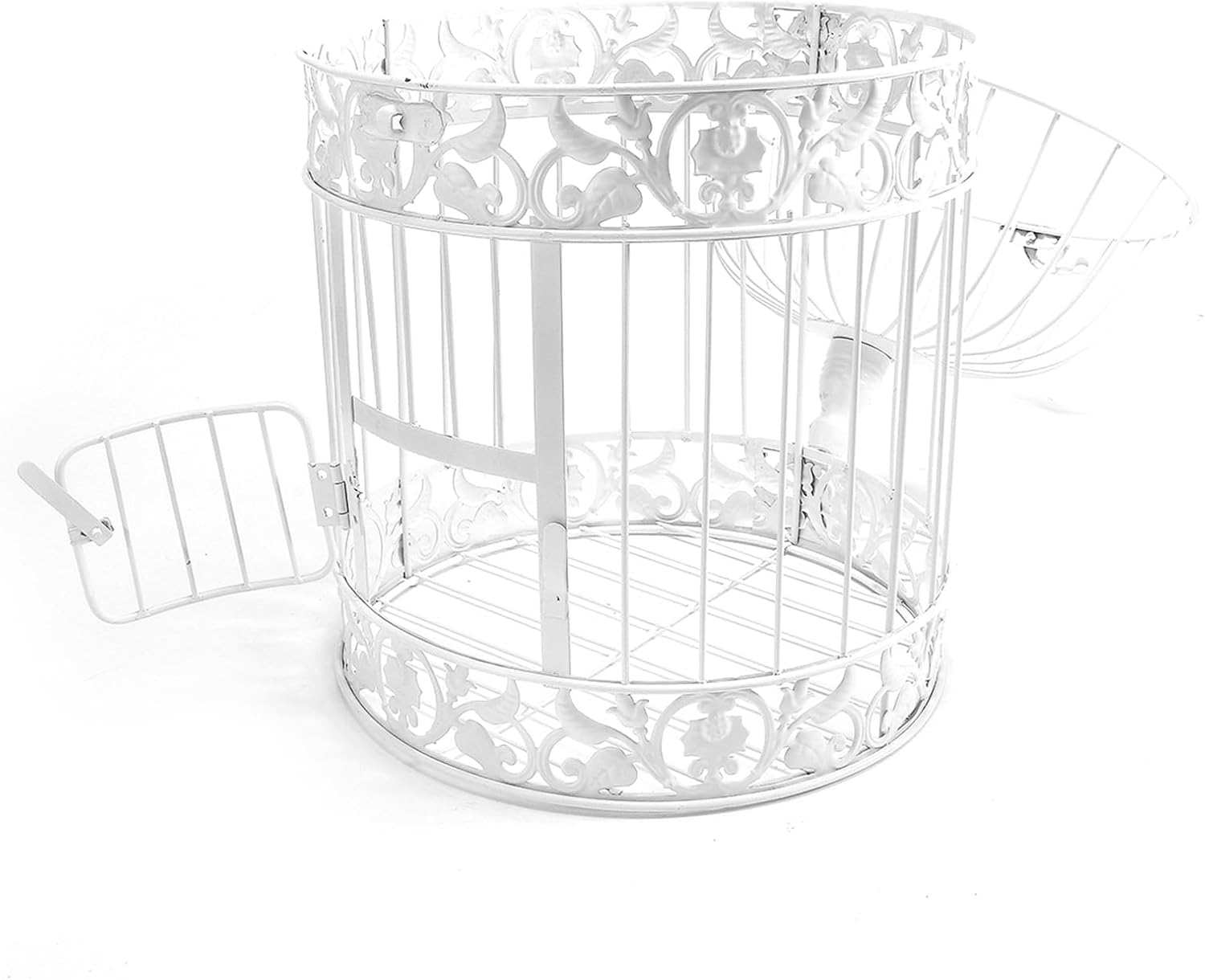 White Iron Decorative Birdcage for Weddings Events Home Decor Hanging with Hook