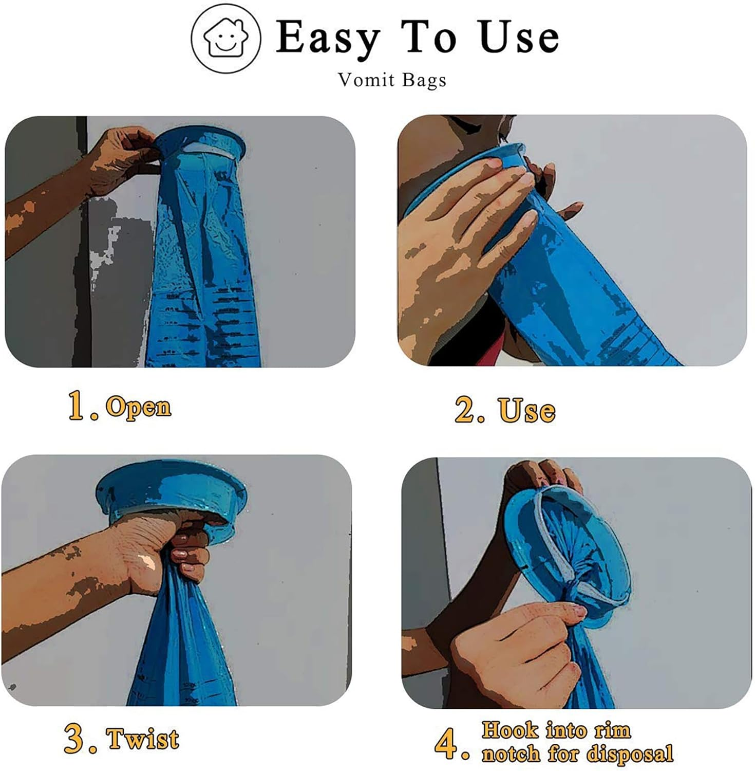 30 Pcs Sick Portable Vomit Bags 1000Ml Leak for Motion Sickness image number 5