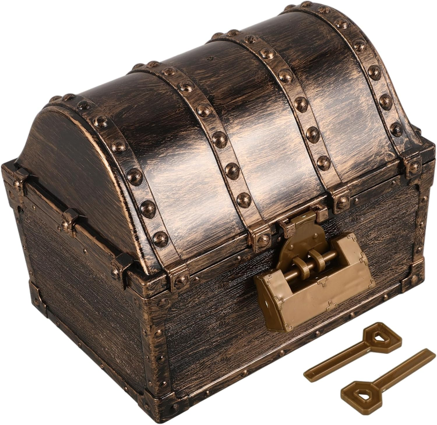 Pirate Treasure Chest Box Vintage Style Mini Toy Storage Box Long Lock Pirate Party Decor Retro Keepsake Organizer for Children image number 6