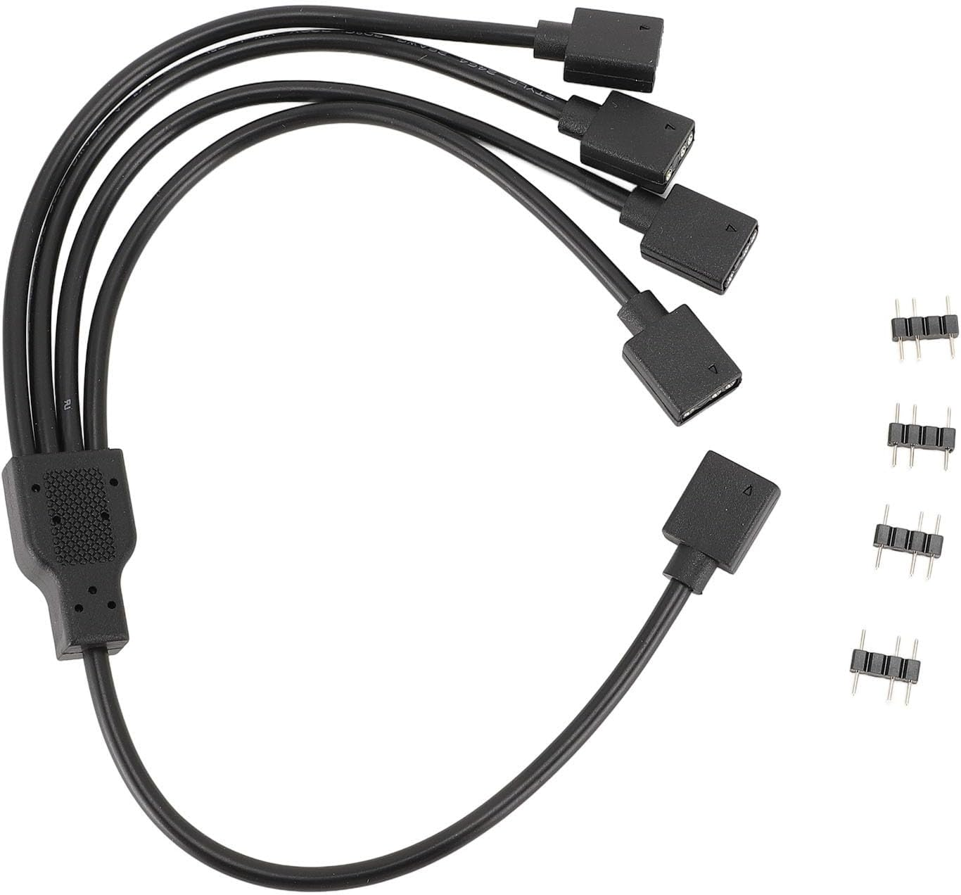 ARGB Splitter Cable, 1 to 4 Female to Female 3 Pin RGB Splitter Extension Cable for Computer Chassis CPU Cooler and 5V ARGB Fan (Black) image number 5