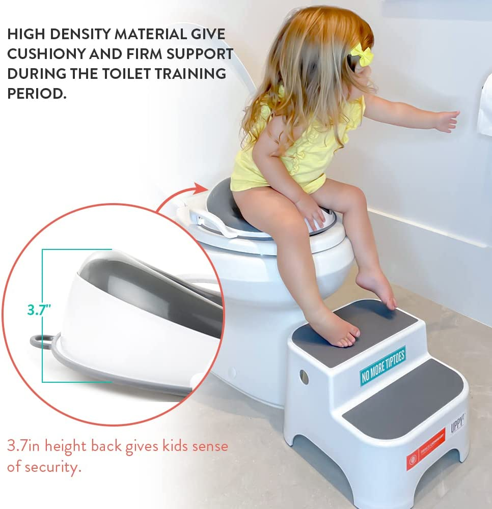 Prince Lionhearttoilet Training Seat Squish Kids with Sturdy Handle and Build-In Splash Guard, Tinkle Toilet Training Squish for Boys Girls (Grey) image number 5
