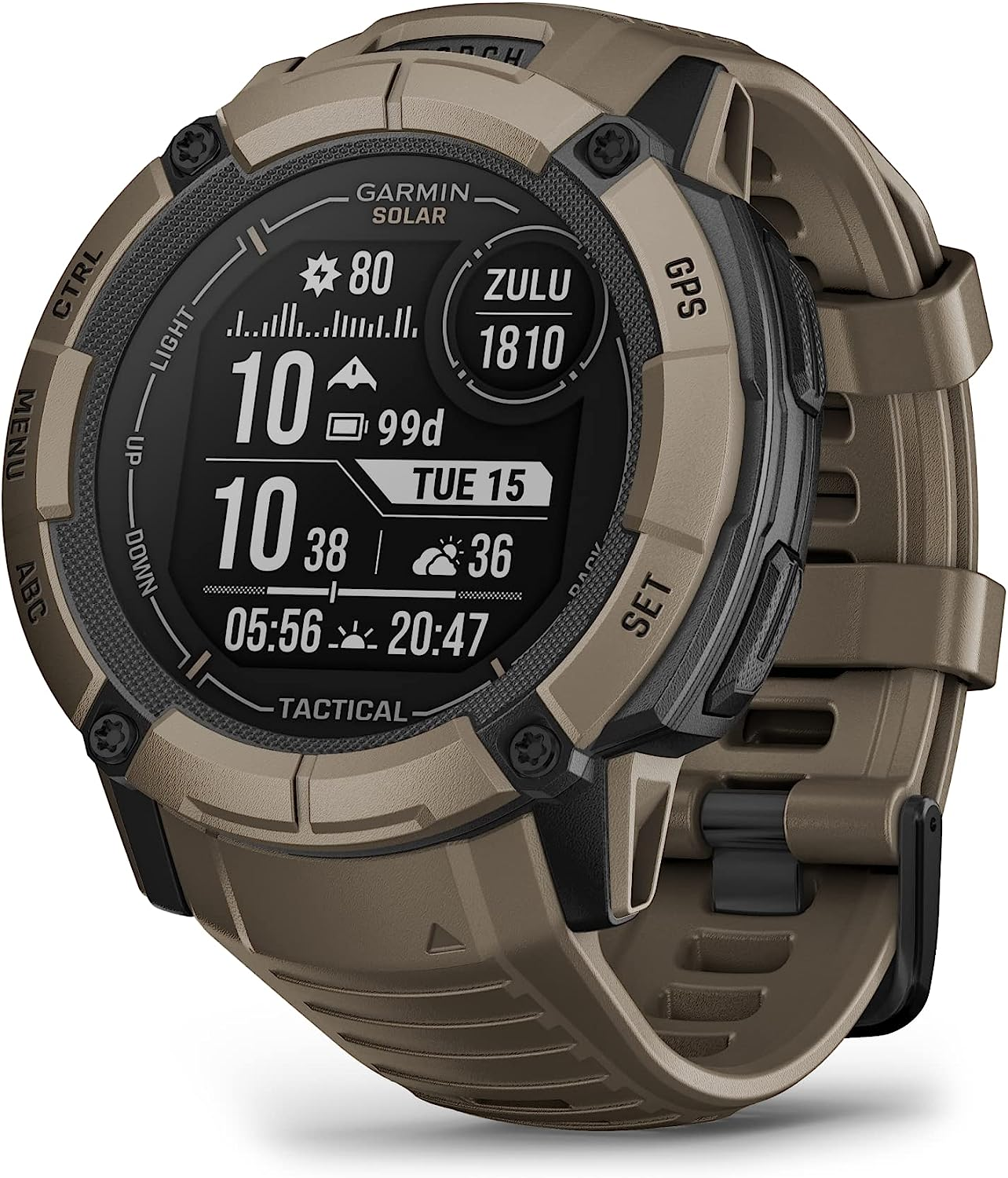 Garmin Instinct 2X Solar, Rugged GPS Smartwatch, Built-In Flashlight, Solar Charging Capability, Multi-Band GNSS, Graphite
