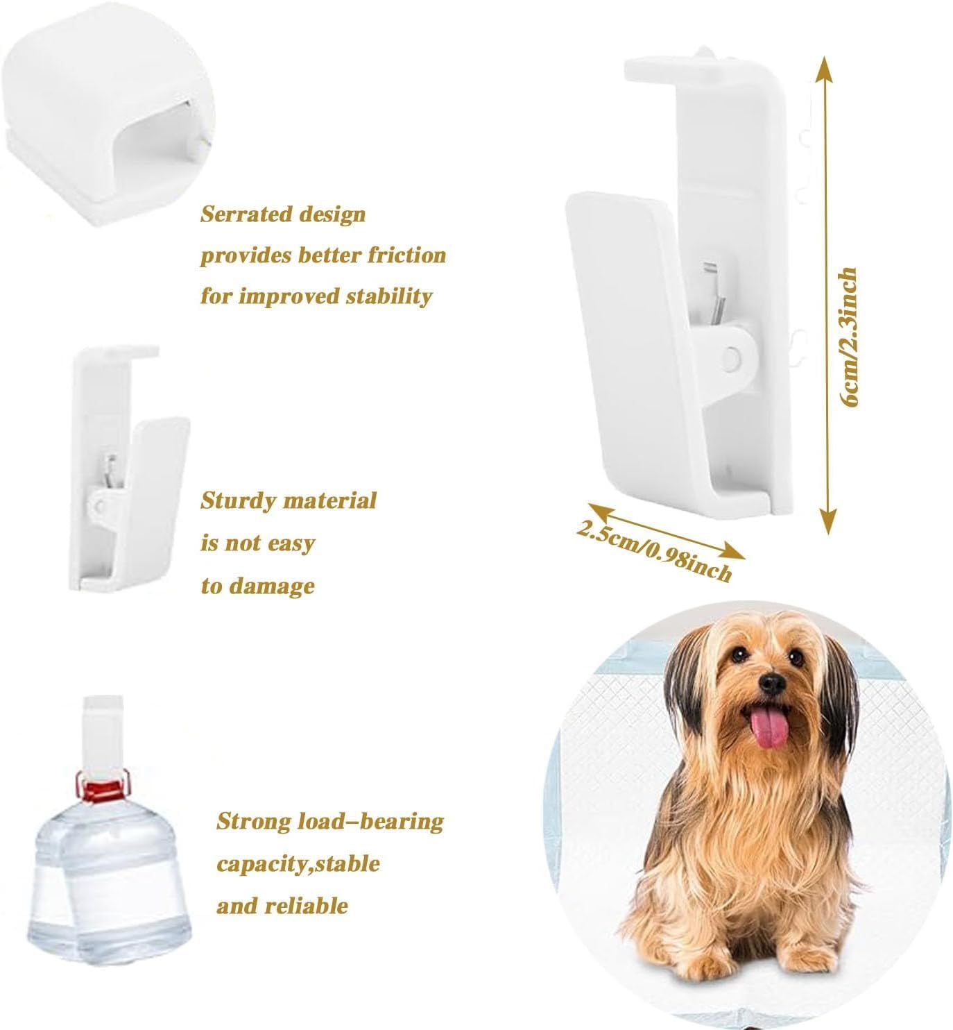 Dog Training Pad Holder Clips for Wall Mounting, 6Pcs Wall Pee Pad Holder Clips Dog Training Pads Holder Clips, Puppy Training Pads Holder Clips Wall Pee Pads Clips image number 1
