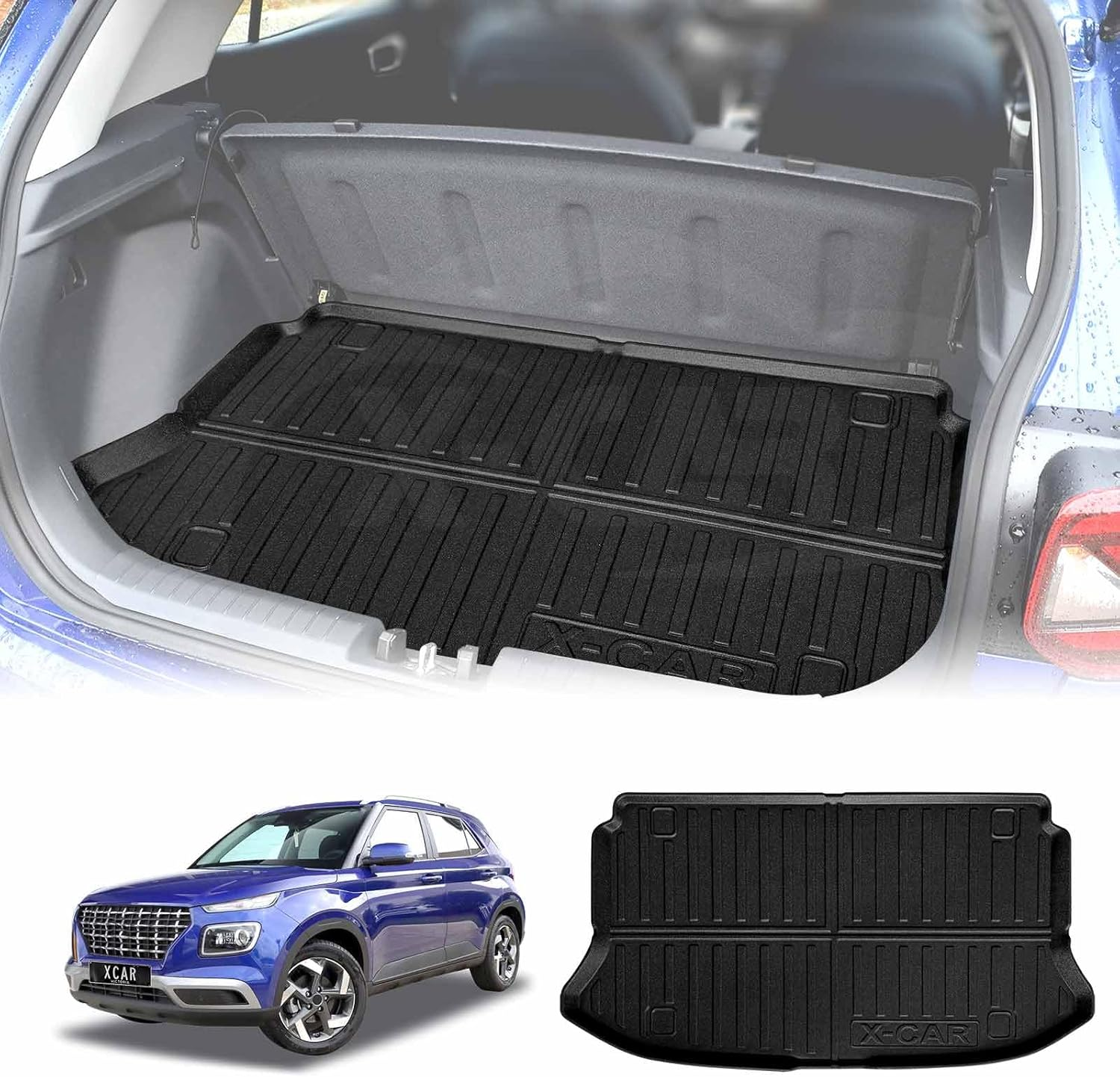 X-Car Boot Liner Compatible with Hyundai Venue 2019-2025 Heavy Duty Trunk Cargo Mat Luggage Tray image number 2