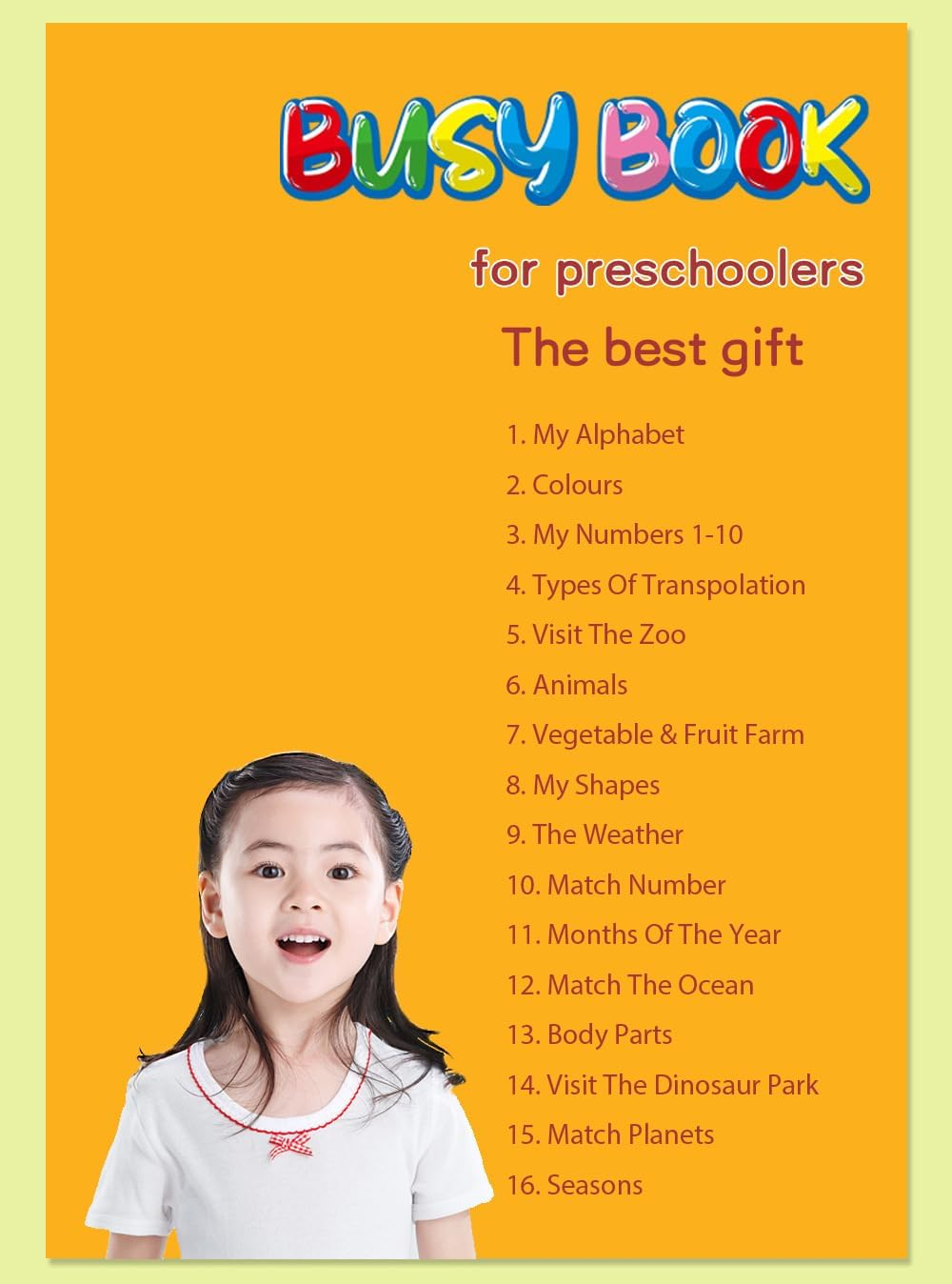 Busy Book for Toddlers &ndash; 16 Themes Learning Activity Book with Tracing, Matching, and Coloring &ndash; Preschool Educational Toy for Ages 2-6 image number 2