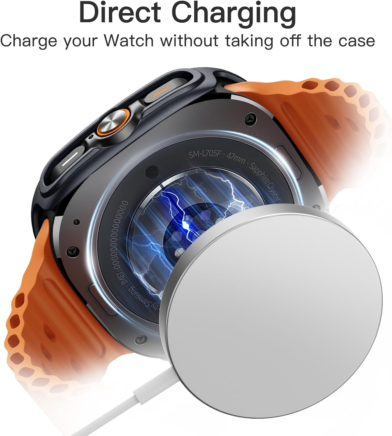 Jetech Case with Screen Protector for Samsung Galaxy Watch Ultra 47Mm, Overall Protective Cover, Built-In Tempered Glass Film High Sensitivity, 2 Pack (Titanium Gray) image number 6