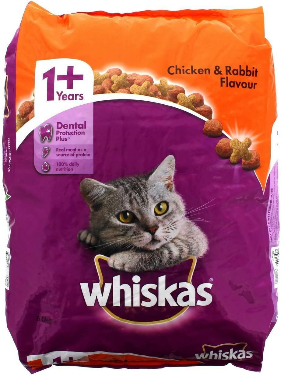 Whiskas Adult Chicken and Rabbit Flavour Dry Cat Food, 6.5 Kg image number 1