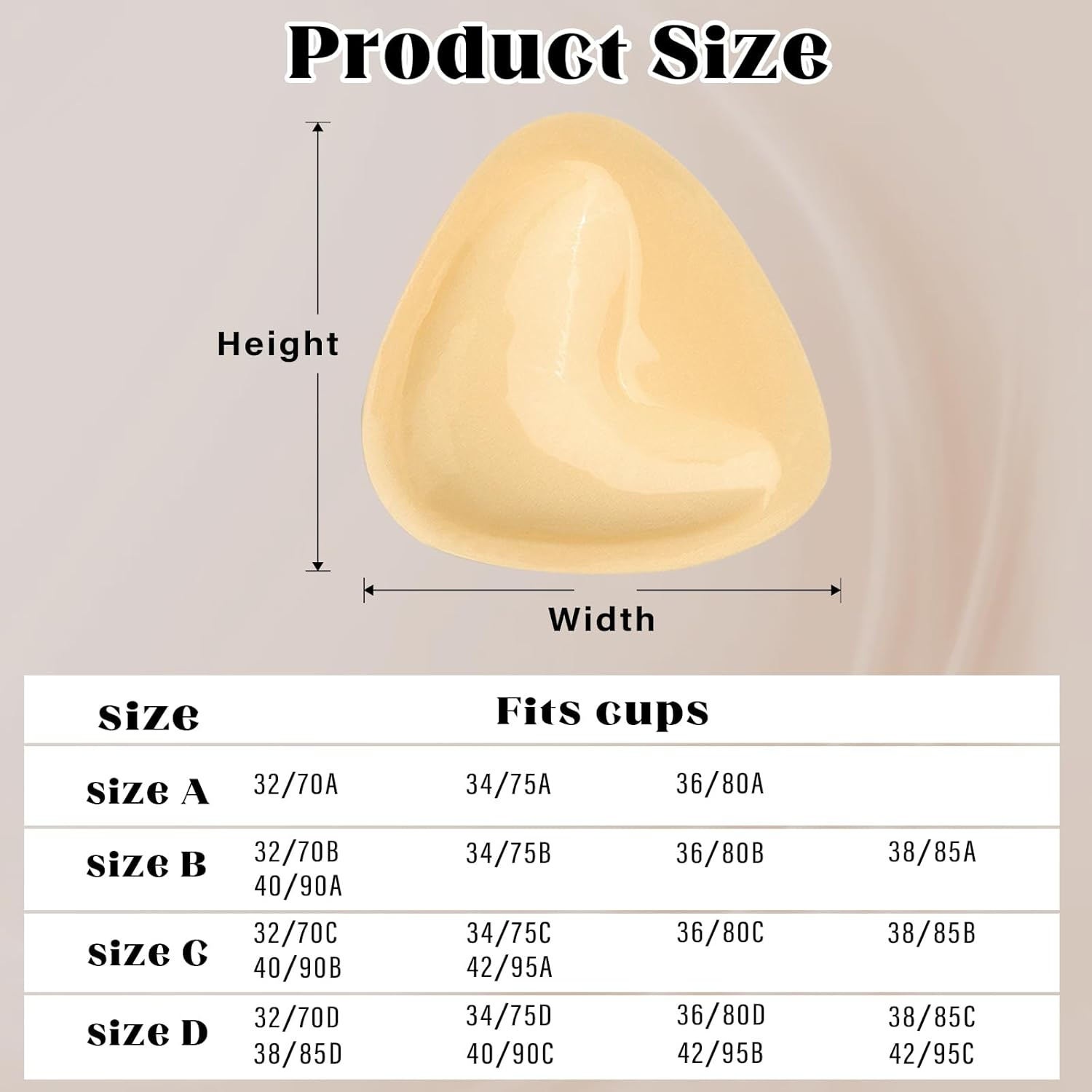 Double-Sided Sticky Push up Bra Inserts,Waterproof Adhesive Bra Inserts Bra Pads & Breast Enhancers for Bikini Swimsuit Dress image number 6