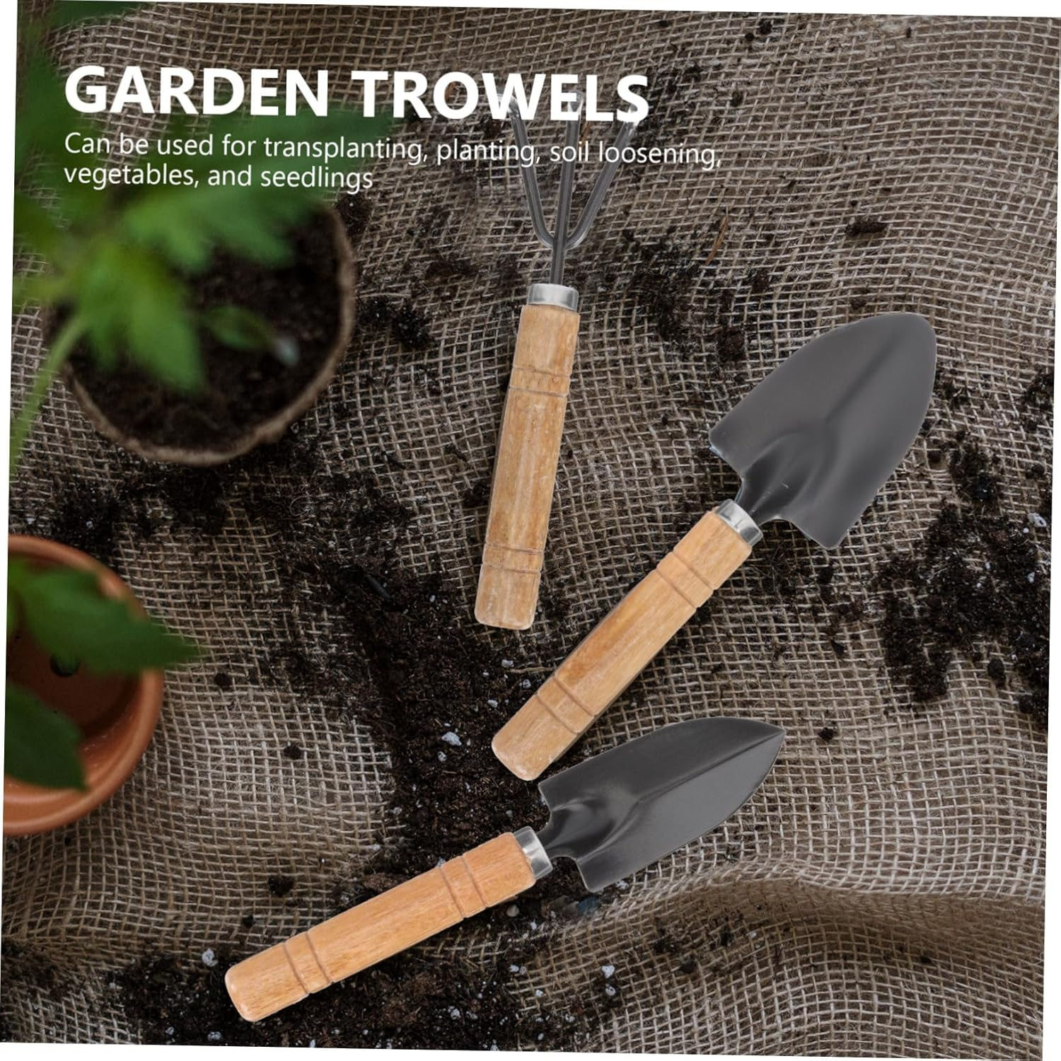 INOOMP Gardening Screen Planting Tools Soil Sieves Rake Trowels Shovels for Home Office School image number 4