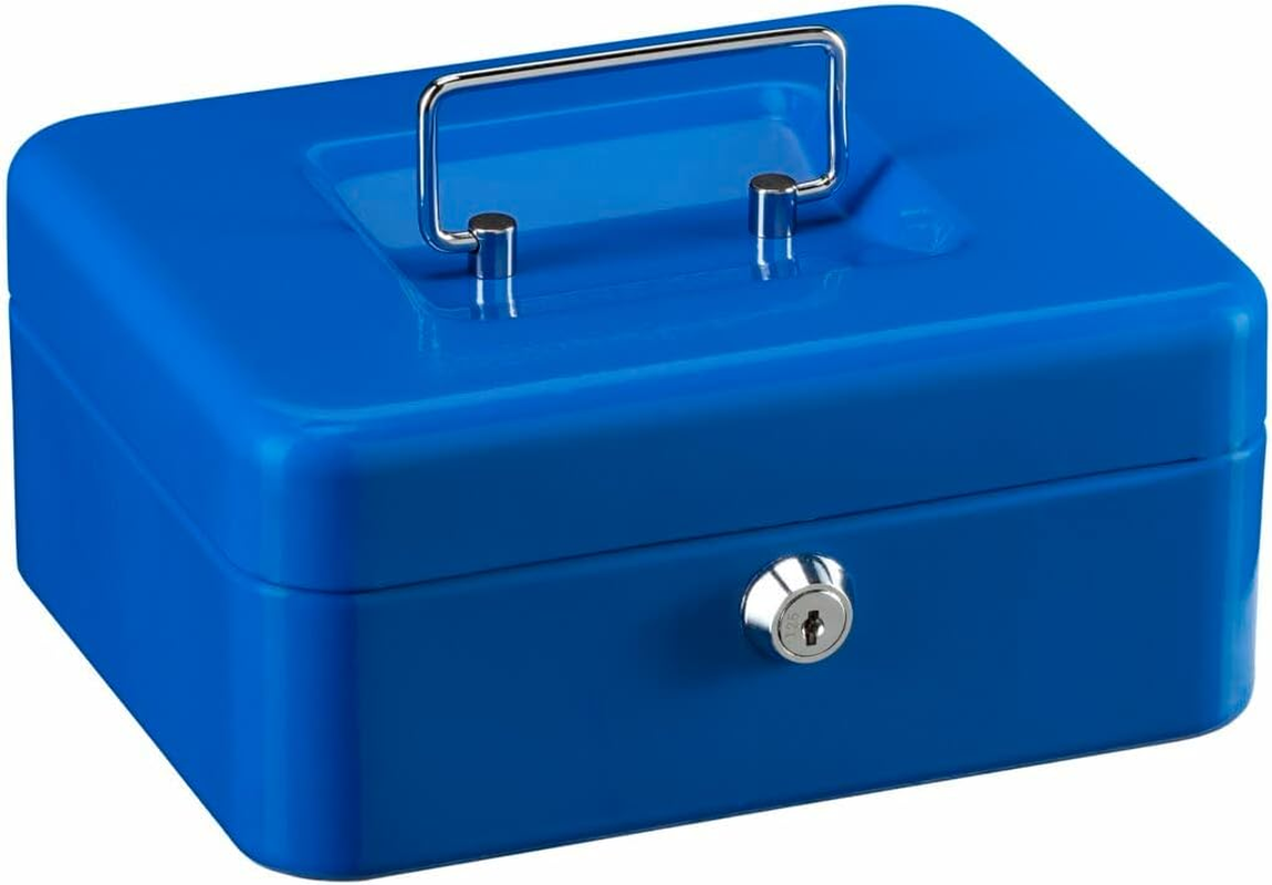 Burg-W&auml;chter Money Box Lockable with Key and Hard Money Insert, Sheet Steel, Money 5020, Blue - Blue image number 3