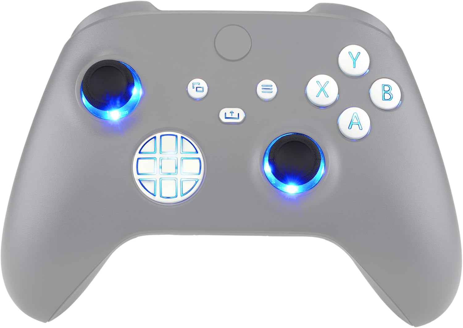 Extremerate Multi-Colors Luminated D-Pad Thumbsticks Start Back Sync ABXY Buttons for Xbox Series X/S Controller, White Classical Symbols Buttons DTF V2 LED Kit for Xbox Core Controller Model 1914
