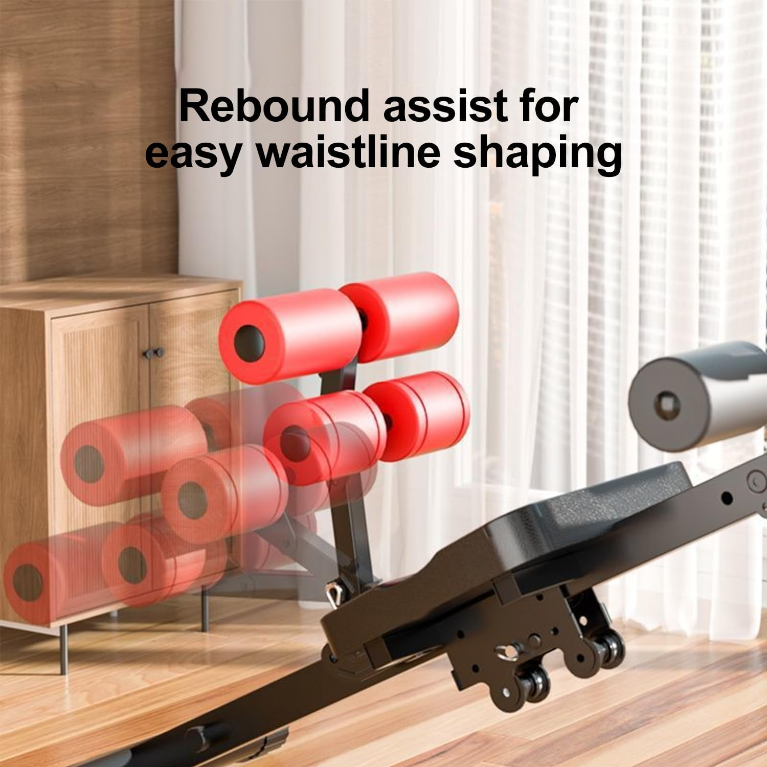 Ab Machine, Height Adjustable Abs Workout Equipment, Foldable Multi-Functional Ab Trainer for Home Gym, Knee Protection image number 5