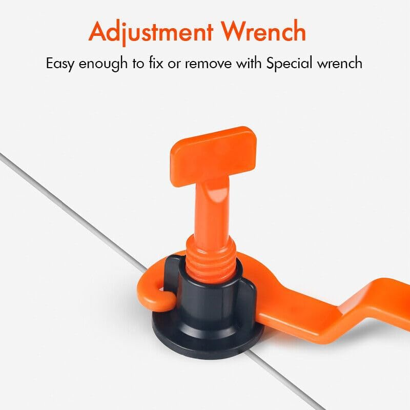 Costcom 50/200 Tile Leveling System Clips Levelling Spacer Tiling Tool Floor Wall Wrench Professional Floor & Wall Tile Leveler Spacer (200 PCS + 8 Wrenches) image number 5