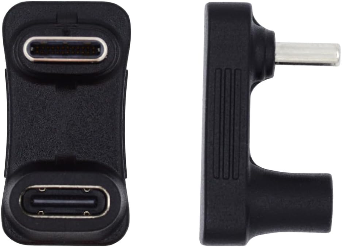 CY 10Gbps USB3.0 Type C Male to Female Power Data Video Adapter opposite U Shape Back Angled Compatible with Deck Phone Laptop image number 4