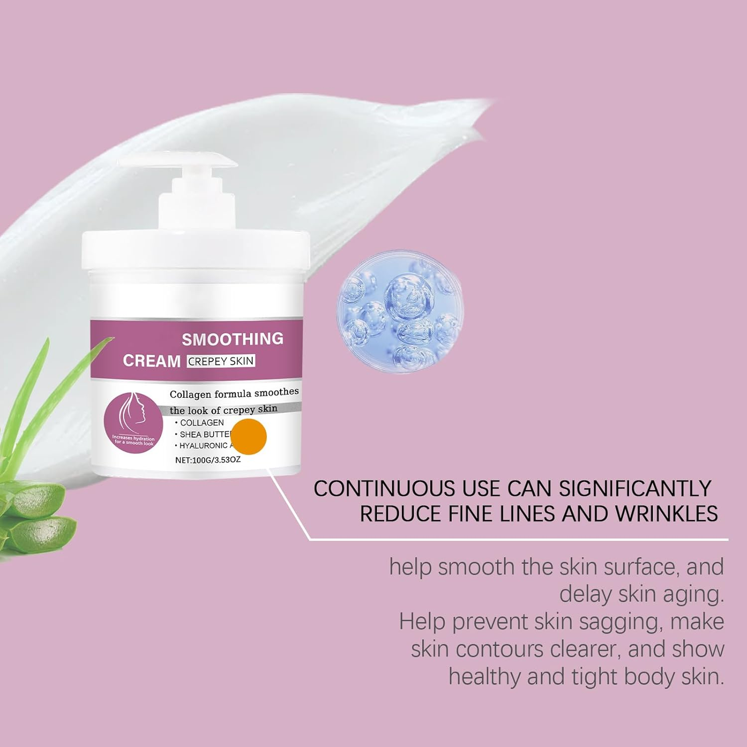 Collagen Cream for Crepey Skin - anti Wrinkle & Firming Face Cream with Hyaluronic Acid - Skin Tightening Treatment for Body, Neck, Hands, Arms - Hydrating Moisturizer for Women & Men (2) image number 2